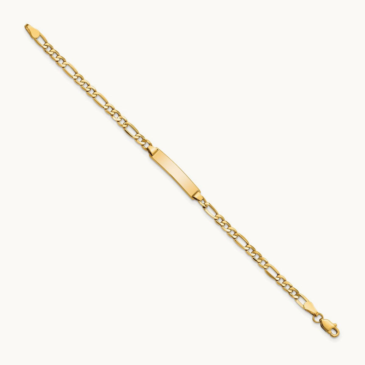 Semi-Solid Figaro Link ID Bracelet — 6mm