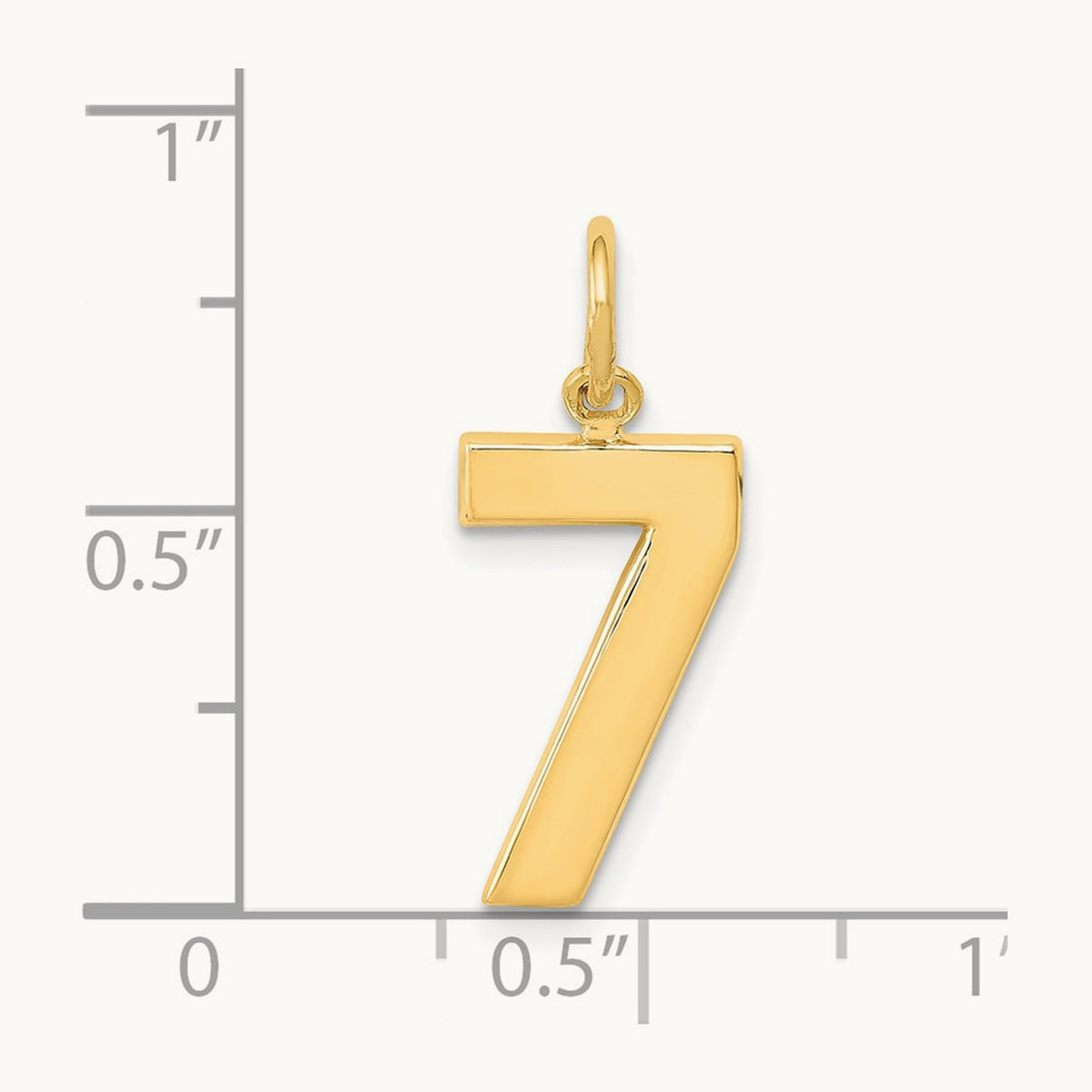 Medium Polished Number 7 Charm — 14K Yellow Gold, 17.75mm