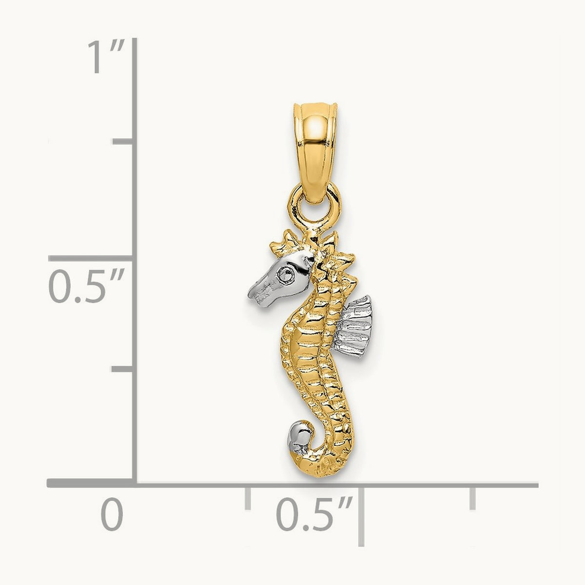 Seahorse Charm, 14K with White Rhodium
