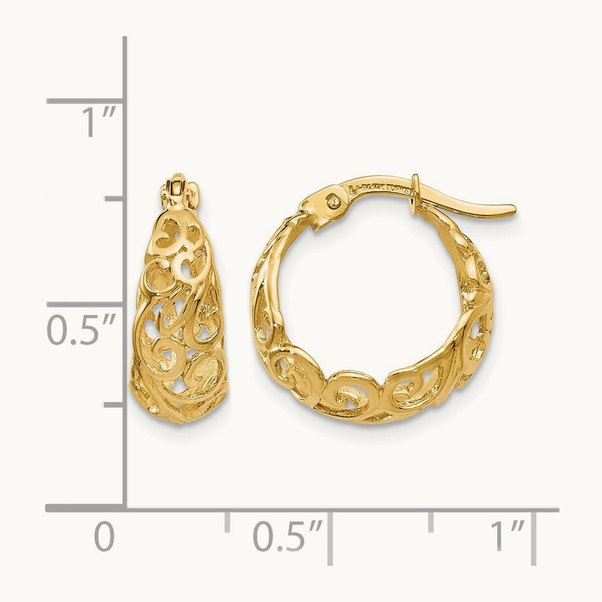 Polished Hinged Hoop Earrings, 10K — Leslie's