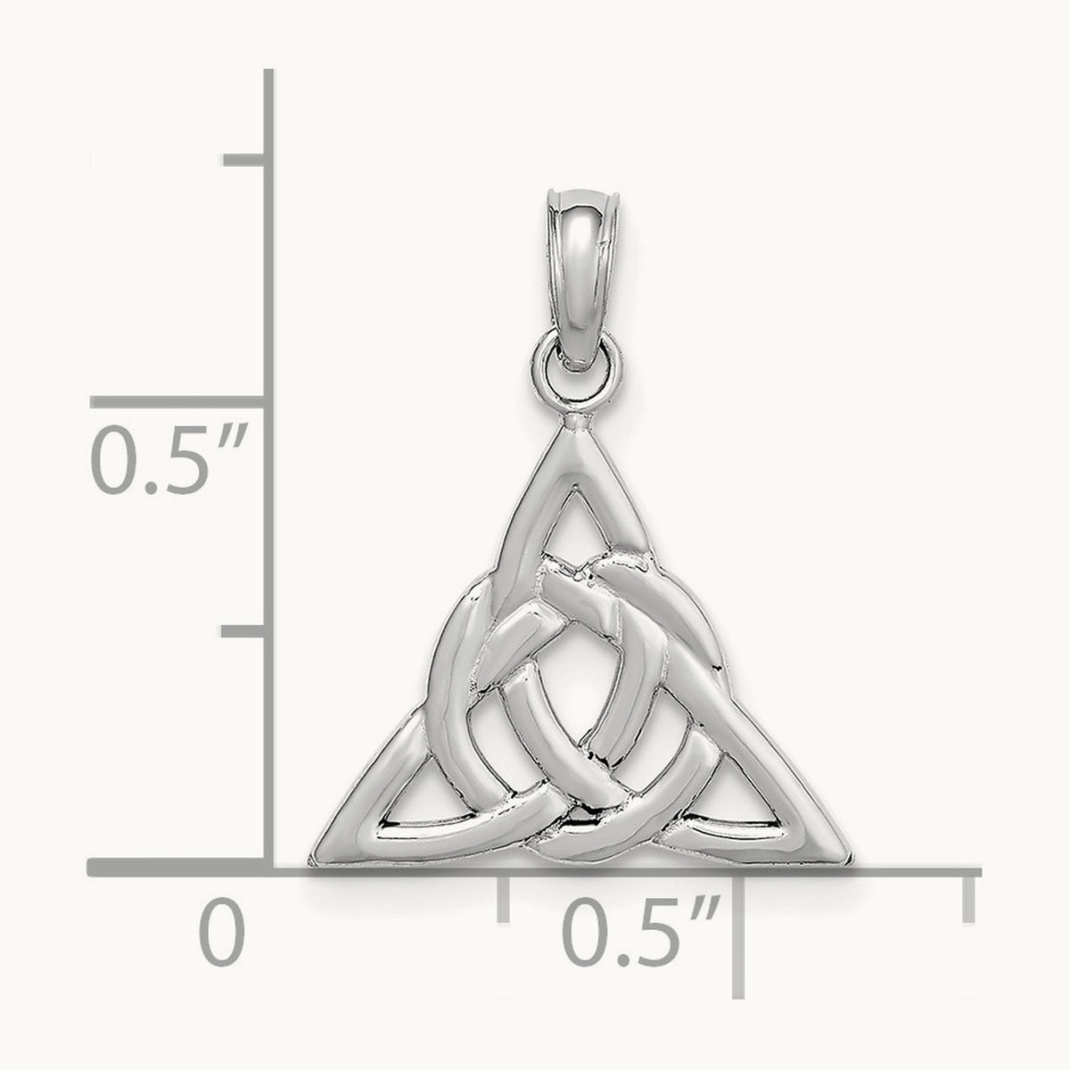Celtic Trinity Knot Charm, 14K White Gold