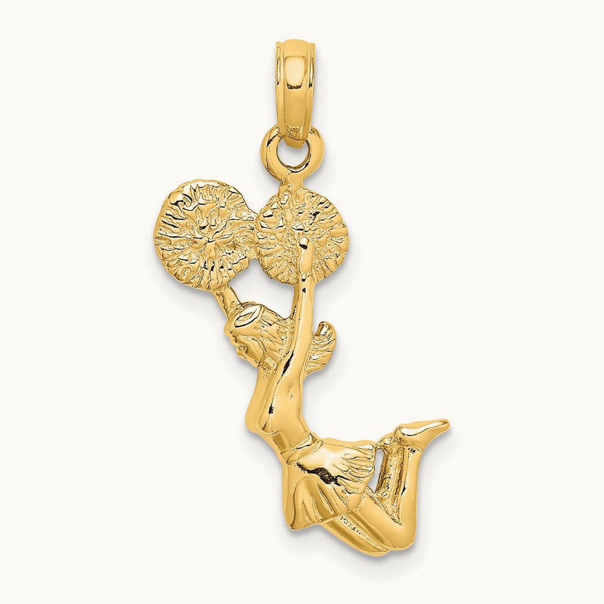 3-D Jumping Cheerleader Charm, 14K