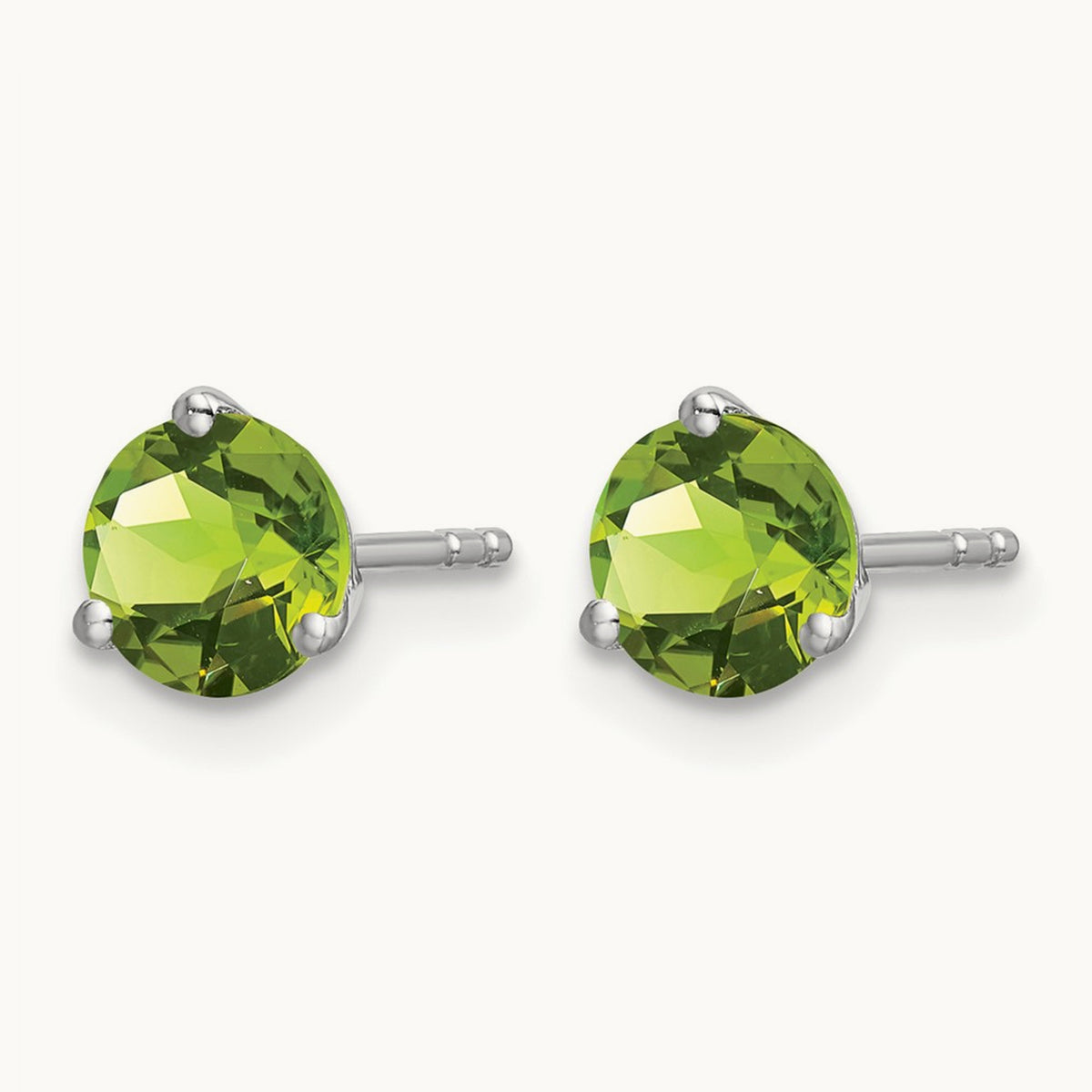 Round Peridot Earrings — 5.4mm