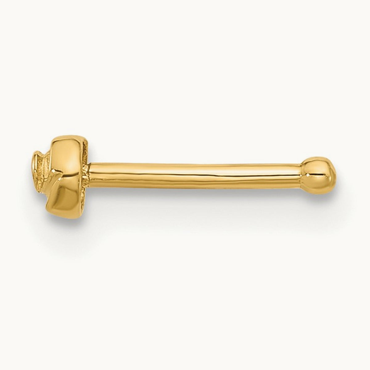 20 Gauge Polished Rose Nose Stud, 14K
