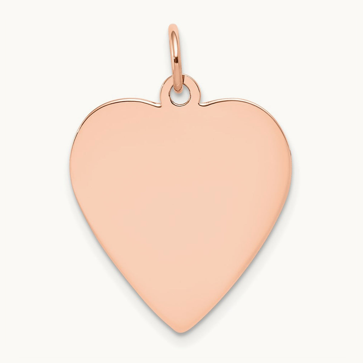 Plain .027 Gauge Engraveable Heart Disc Charm — 14K Rose Gold, 27mm