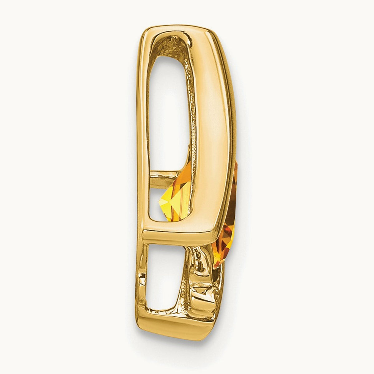 Citrine and Diamond Pendant — 14K Yellow Gold