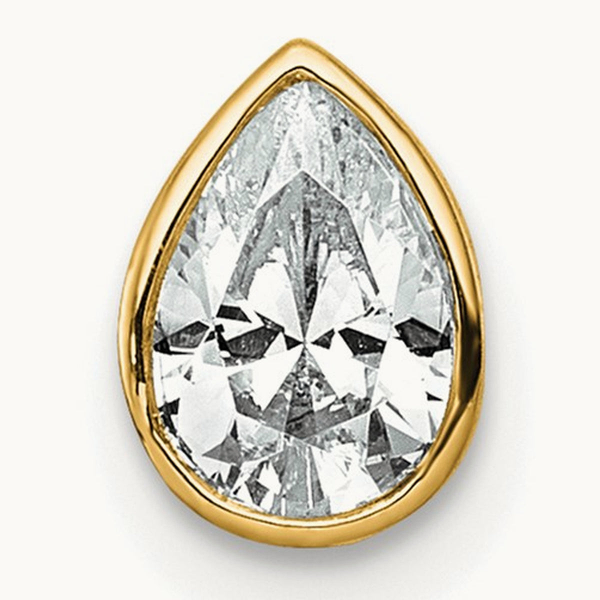 Pear Bezel Chain Slide, 0.25-3.00 ct tw Lab-Grown Diamond — 1/2 ct, VS (Best), 14K Yellow Gold