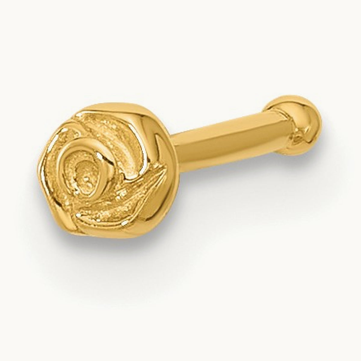 20 Gauge Polished Rose Nose Stud, 14K