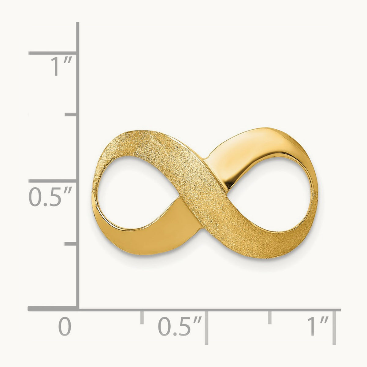 Infinity Figure Eight Polished and Textured Slide, 14K