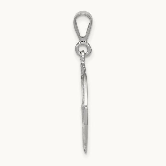 Claddagh Pendant, 14K White Gold