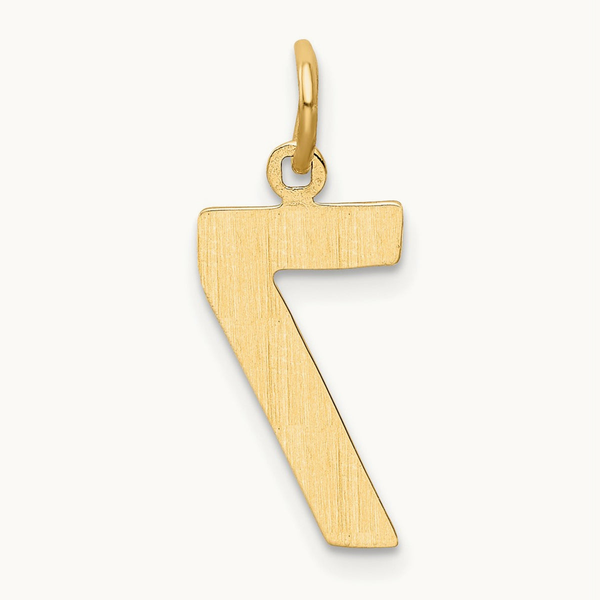 Medium Polished Number 7 Charm — 14K Yellow Gold, 17.75mm