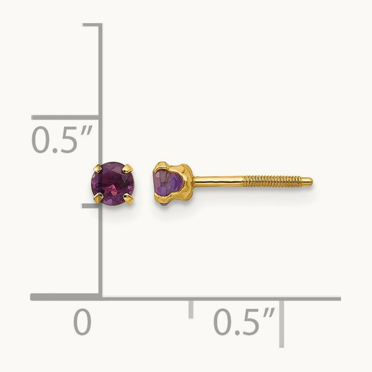 Madi K Amethyst Earrings, 3mm, 14K