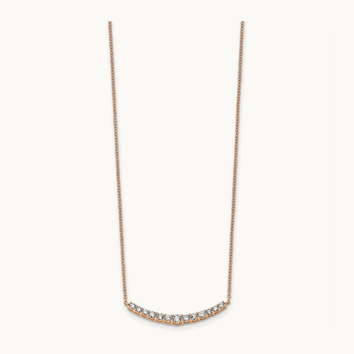 TO Fashion Bar Necklace, 0.50 ct tw Lab-Grown Diamond — 14K Rose Gold