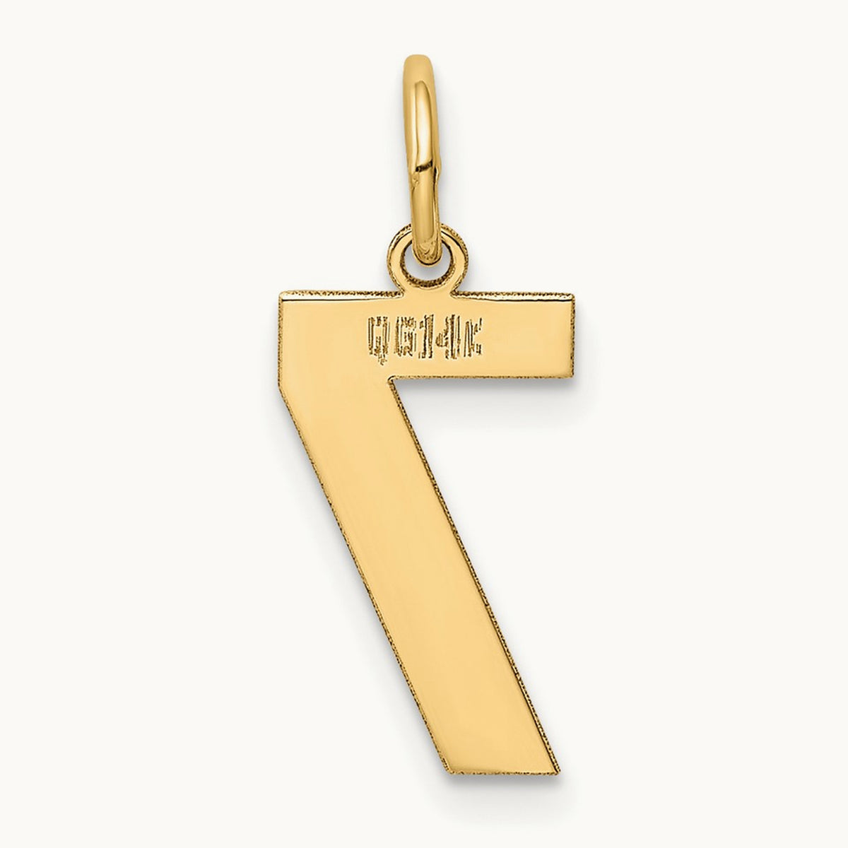 Medium Polished Number 7 Charm — 14K Yellow Gold, 16.13mm