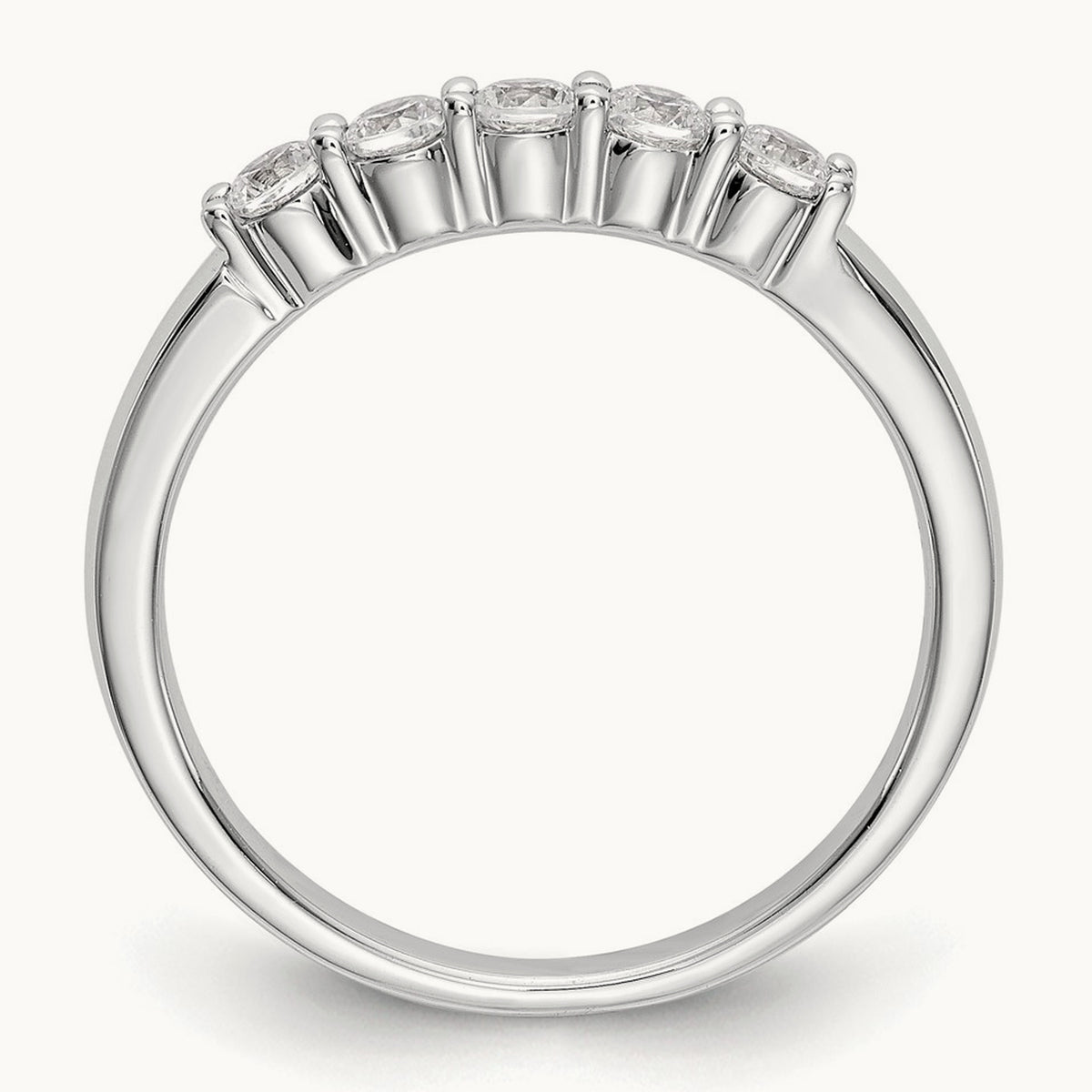5-Stone Diamond Band, 14K White Gold