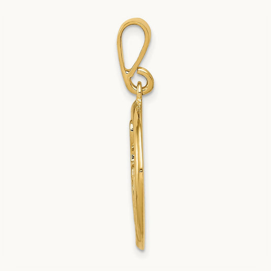 Polished Musical Notes Pendant, 14K Gold
