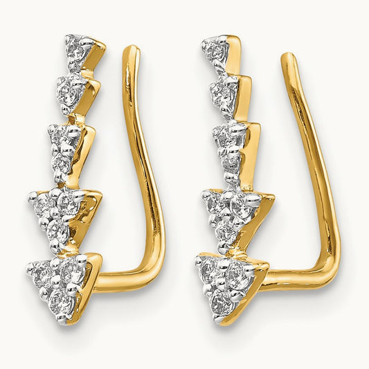 Earrings Climber, 0.10 ct tw Lab-Grown Diamond