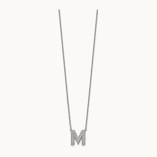 Initial M Necklace, 0.25 ct tw Lab-Grown Diamond