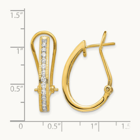 Fashion Hinged Hoop Earrings, 1.00 ct tw Lab-Grown Diamond