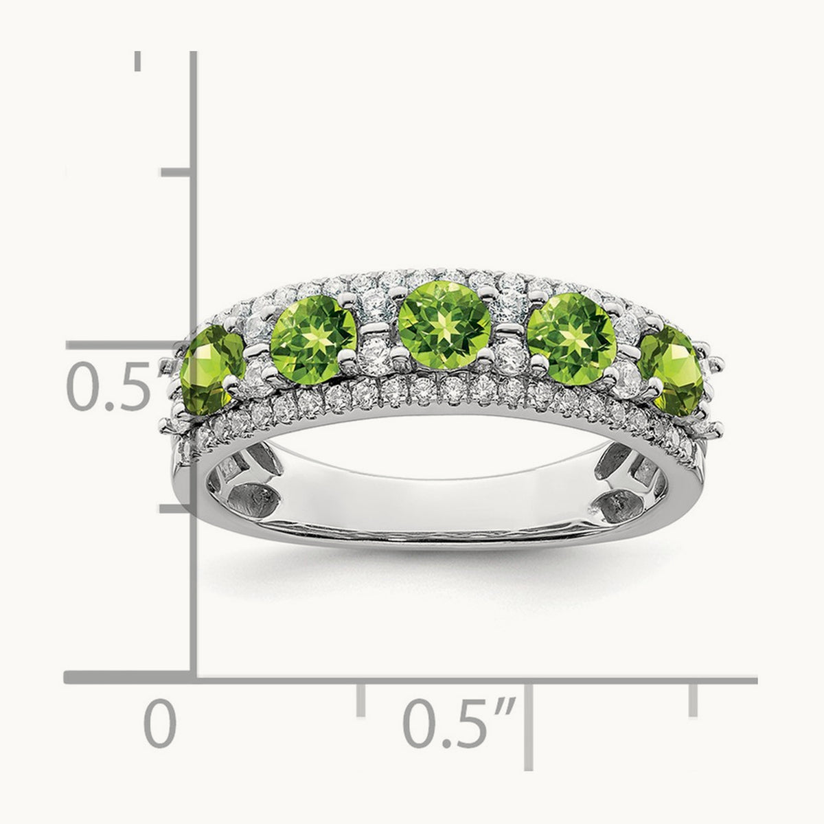 Polished Peridot and Diamond Ring — photo set