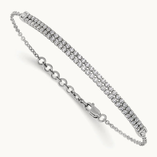 Fashion Link Bracelet, 1.00-1.25 ct tw Lab-Grown Diamond — 1 ct, 14K White Gold, 6.5 in