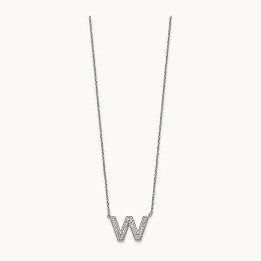 Initial W Necklace, 0.25 ct tw Lab-Grown Diamond