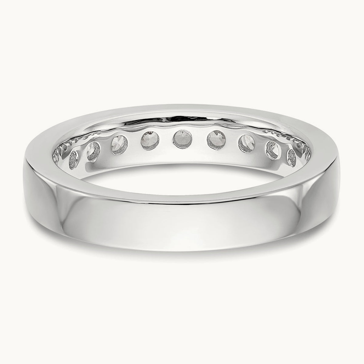 9- Stone Ladies Band Mounting, 2.7mm, 14K White Gold