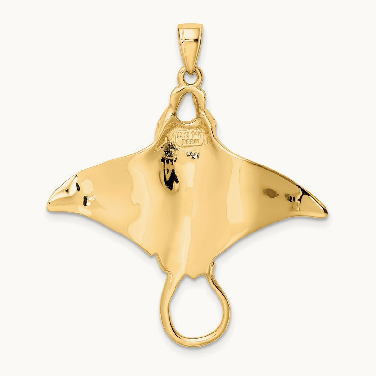 Manta Ray Pendant, 14K