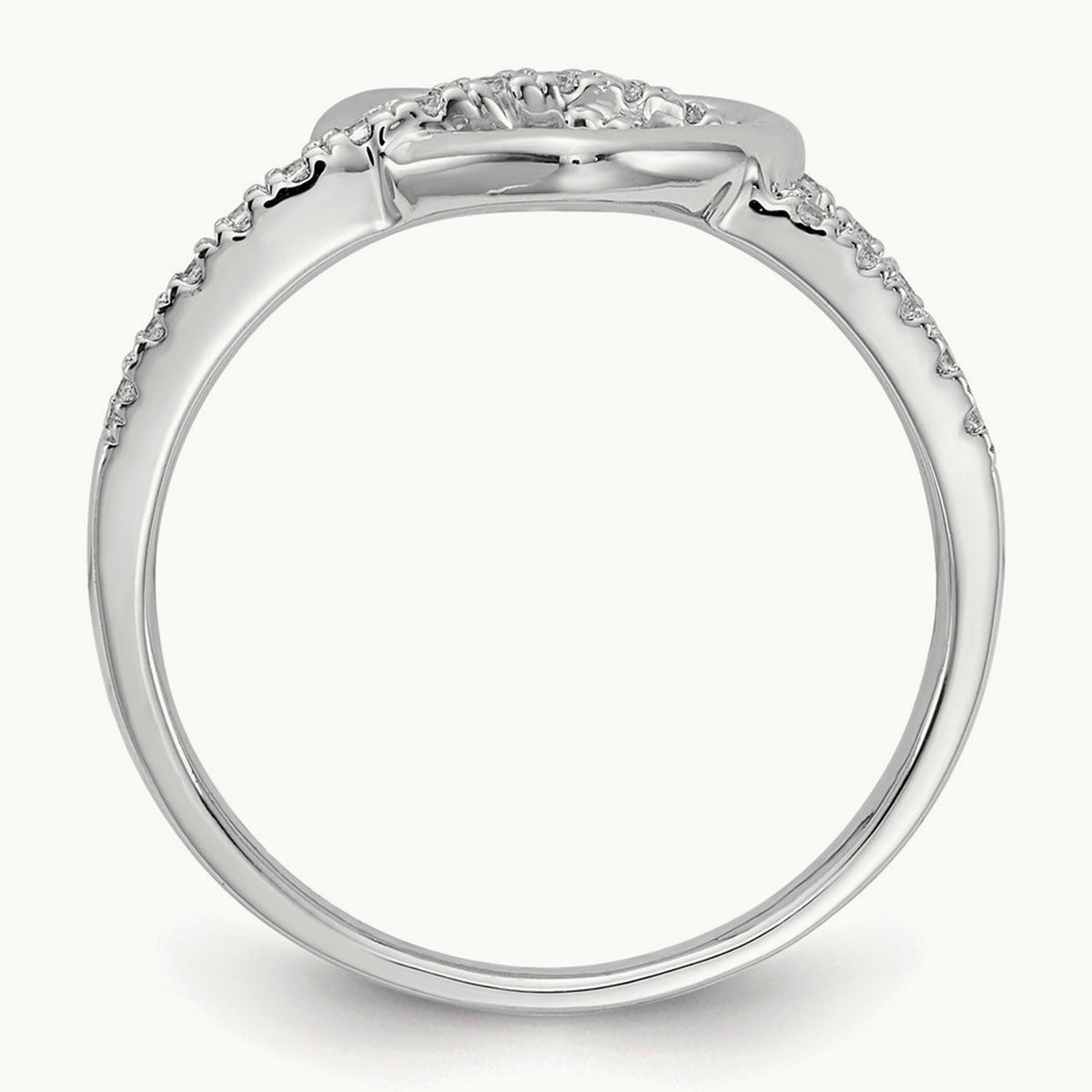 Diamond Heart Ring, 14K White Gold