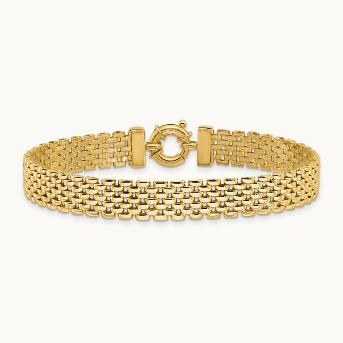 Polished Fancy Link Bracelet, 14K