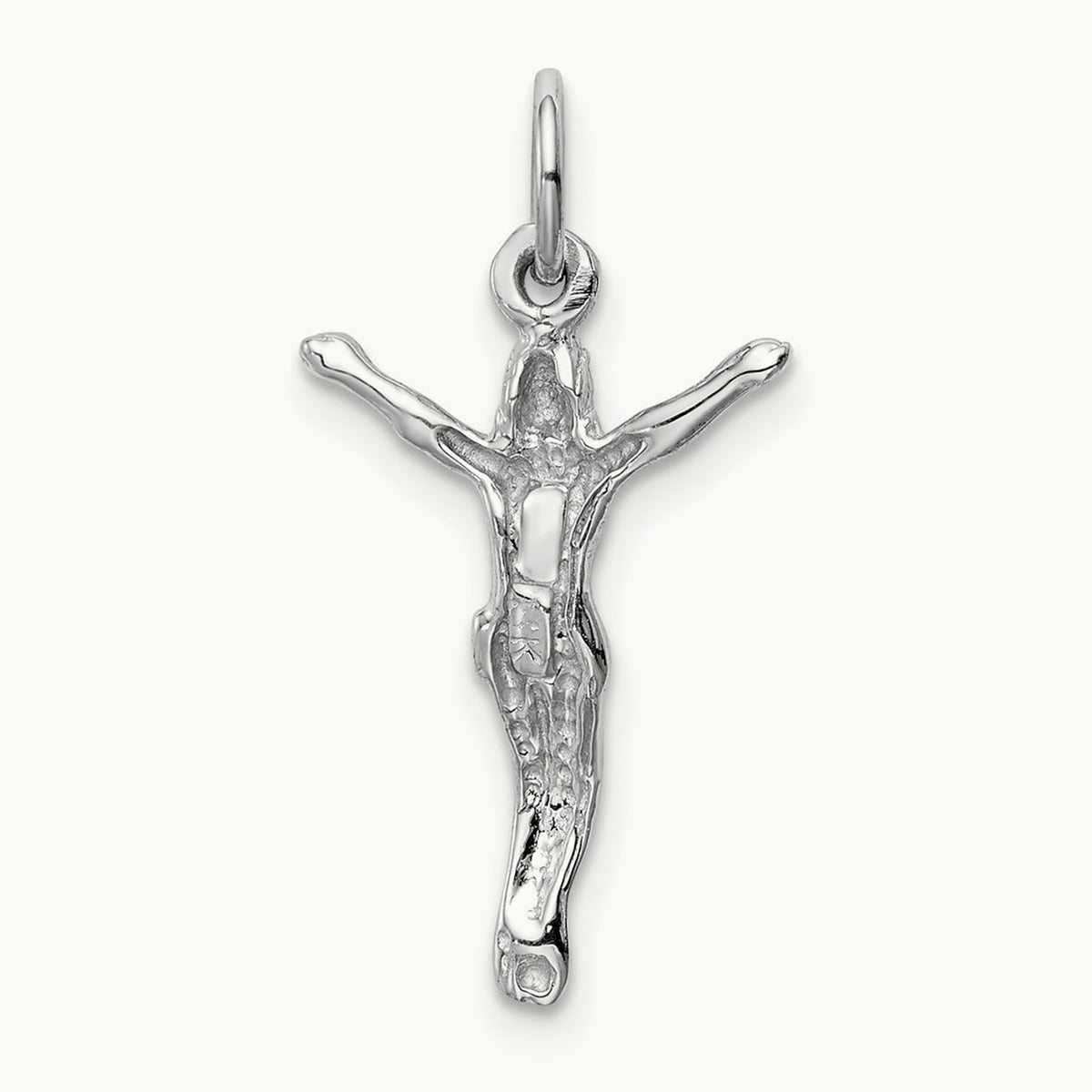 Jesus Charm, 14K White Gold
