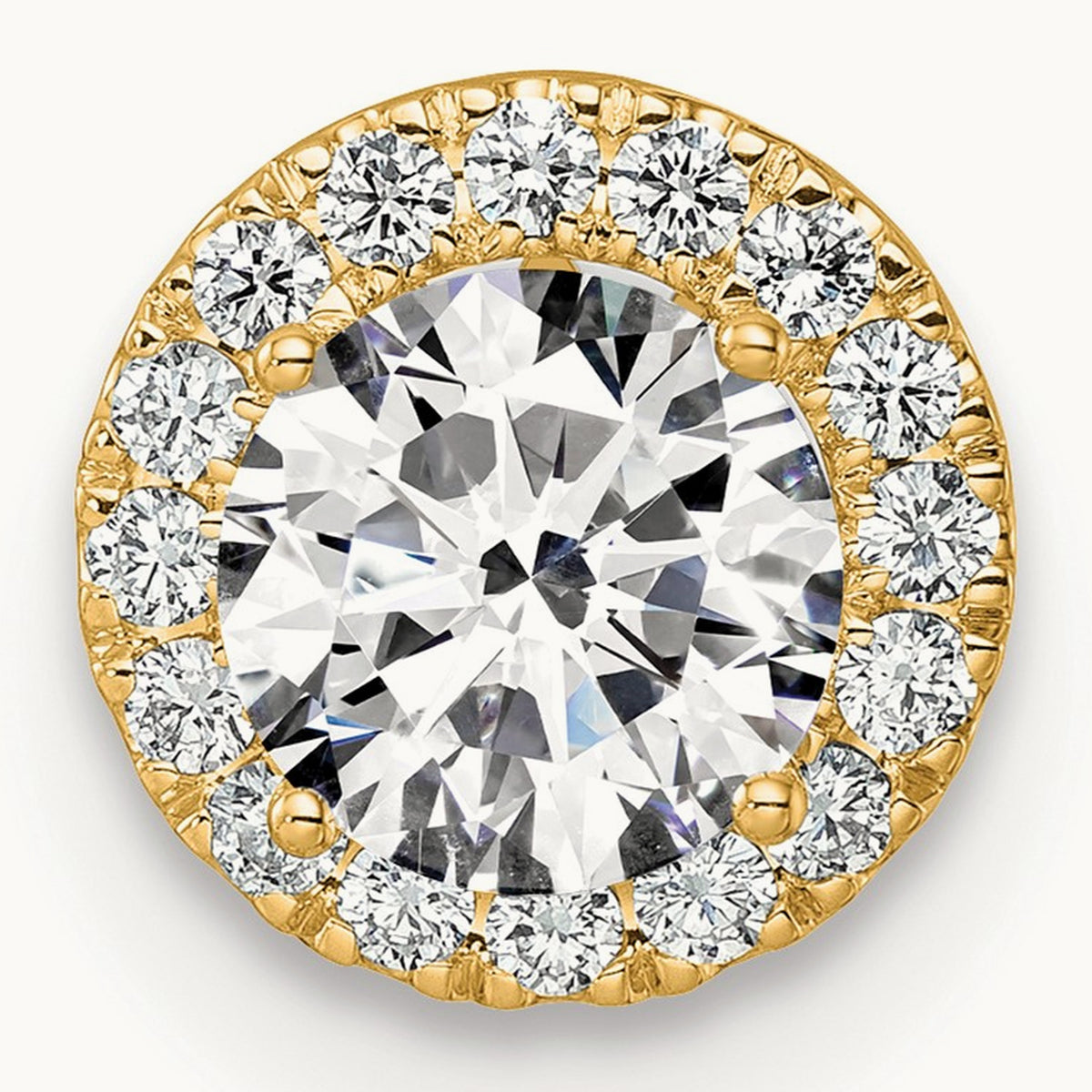 Semi-Mount Round Halo Chain Slide, Lab-Grown Diamond — 1/2 ct, 14K Yellow Gold