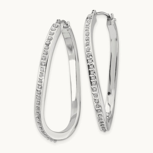 WG Diamond Fascination Dia. Dust/Accent Oval Twist Hoop, 14K