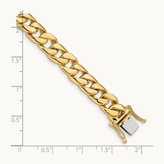 Solid Hand-Polished Curb Link Chain, 8mm, 14K