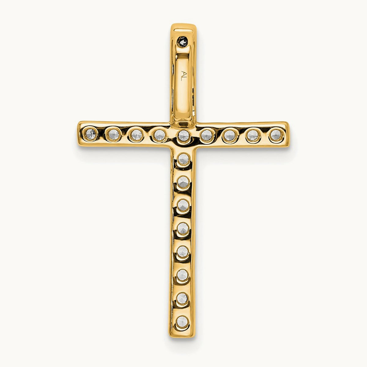 Cross Chain Slide Pendant, 0.50 ct tw Lab-Grown Diamond — 10K Yellow Gold