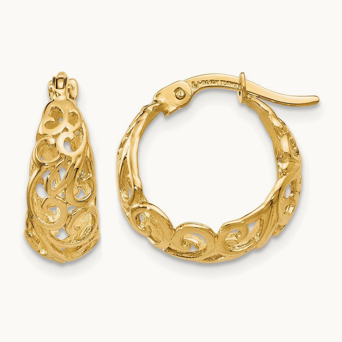 Polished Hinged Hoop Earrings, 10K — Leslie's