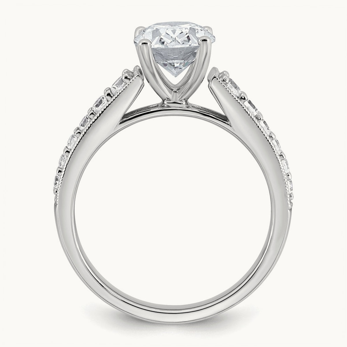 Oval Engagement Ring, 1.75 ct tw Lab-Grown Diamond — 14K White Gold