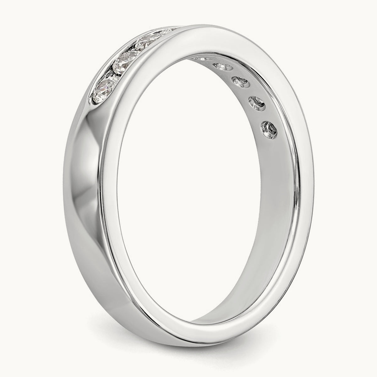 9-Stone Diamond Channel Band, Platinum