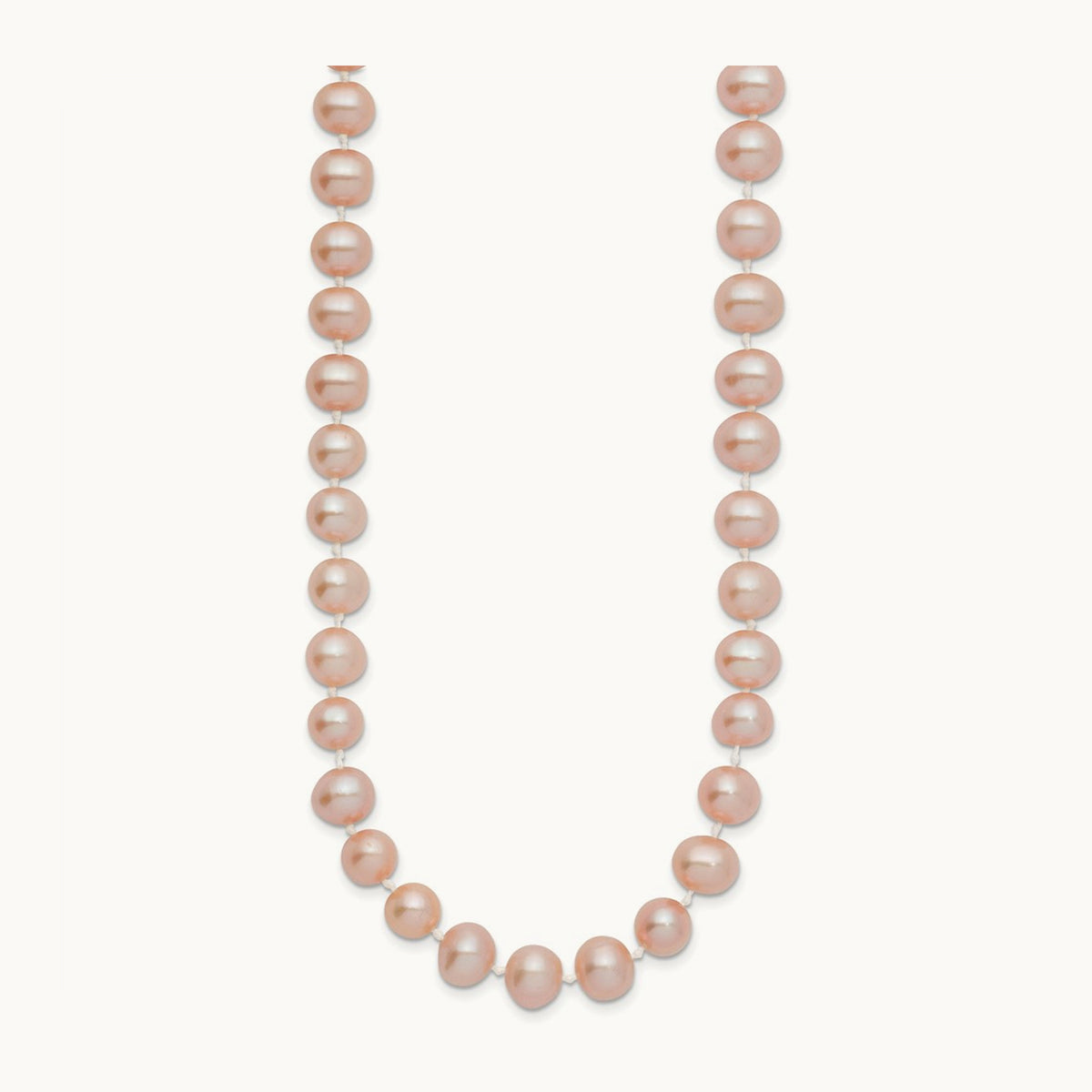 7- Pink Near Round Freshwater Cultured Pearl Necklace, 14K