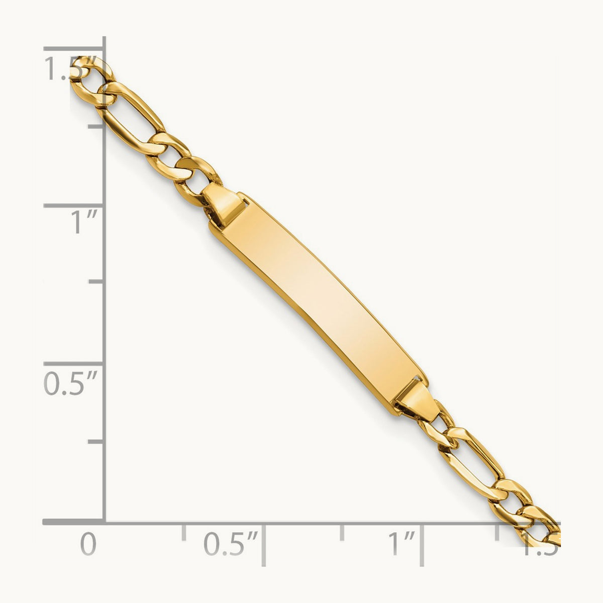 Semi-Solid Figaro Link ID Bracelet — 6mm