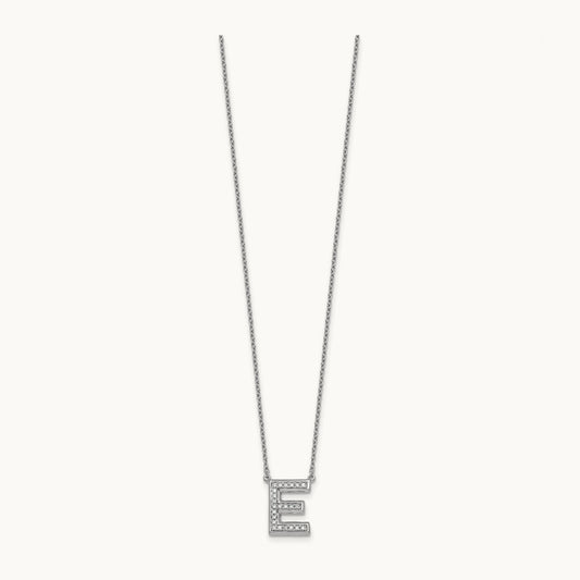 Initial E Necklace, 0.25 ct tw Lab-Grown Diamond