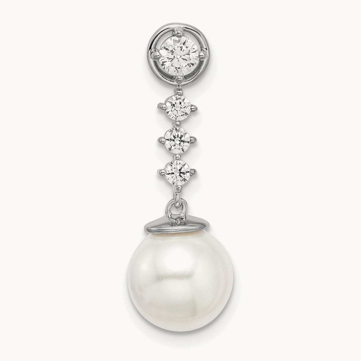 Freshwater Cultured Pearl & Diamond Chain Slide — photo set