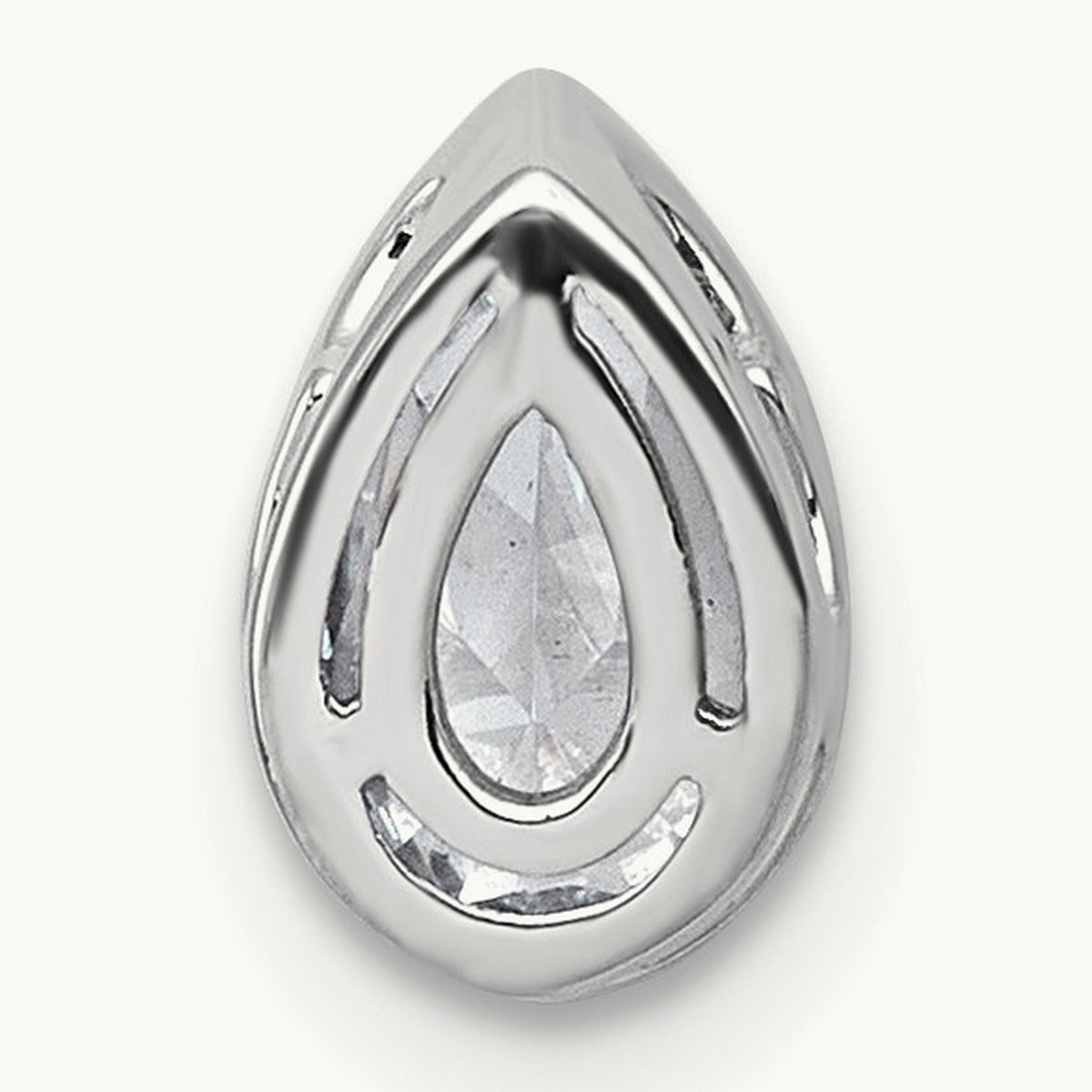 Pear Bezel Chain Slide, 0.25-3.00 ct tw Lab-Grown Diamond — 3/4 ct, VS (Best), 14K White Gold