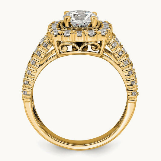 Semi-Mount Engagement Ring, 1.25 ct tw Lab-Grown Diamond — 14K Yellow Gold