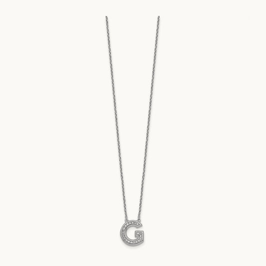 Initial G Necklace, 0.20 ct tw Lab-Grown Diamond