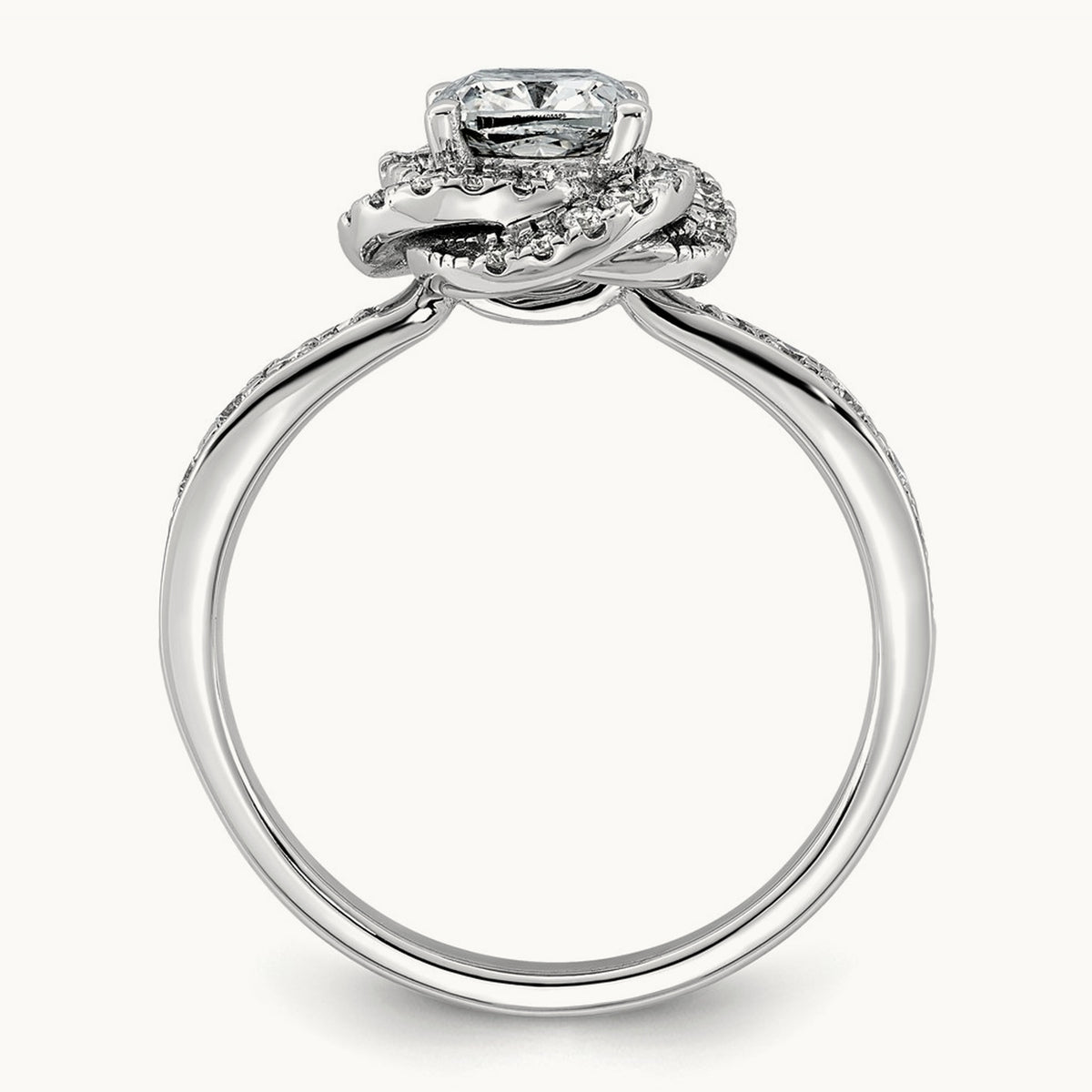 Cushion Center Swirl Halo Ring, 1 3/8-3 3/8 ct Lab-Grown Diamond