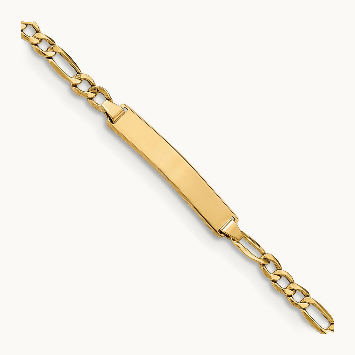 Semi-Solid Figaro Link ID Bracelet — 8mm