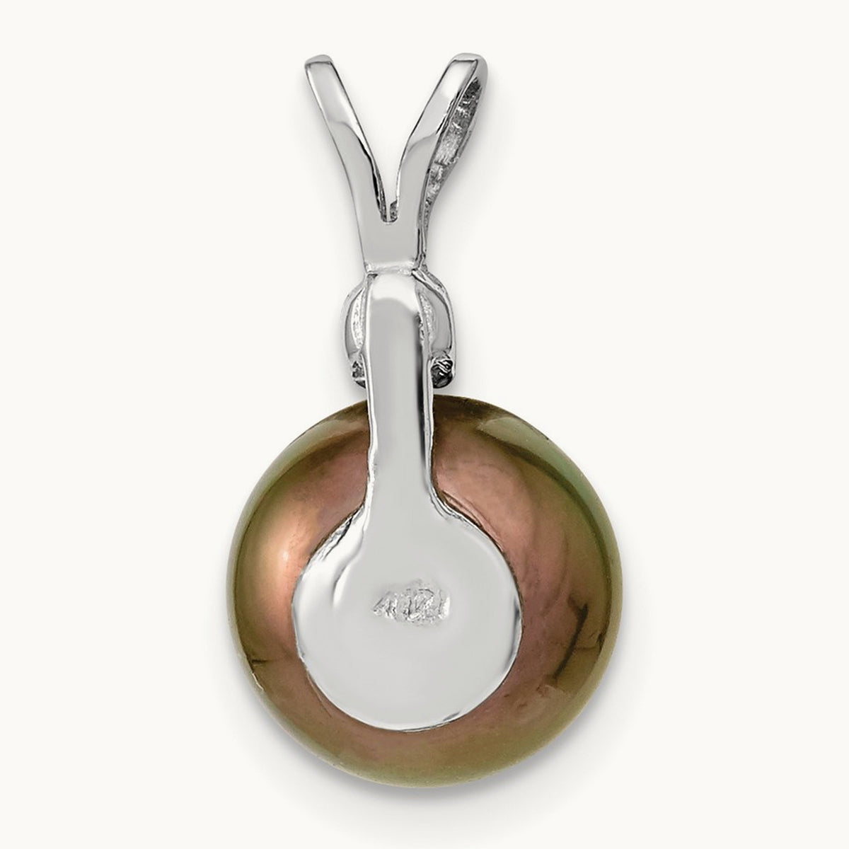 WG 9- Round Saltwater Cultured Tahitian Pearl .05ct Dia. Pendant, 10mm, 14K