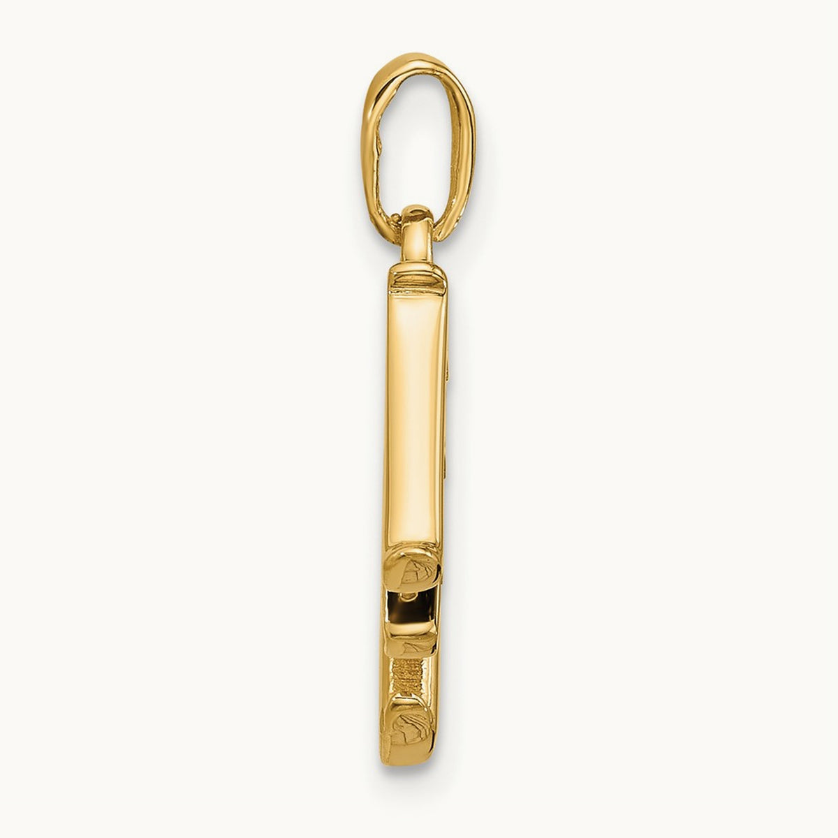 Diamond Letter M Initial Pendant, 14K with Rhodium