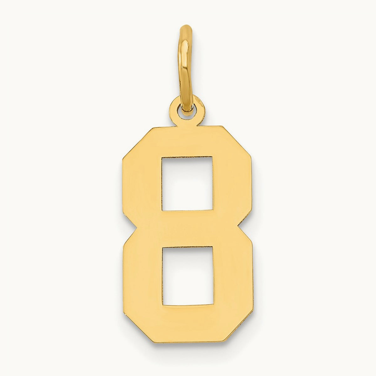 Medium Polished Number 8 Charm — 14K Yellow Gold, 16.13mm